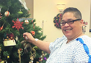 Patient with Christmas tree