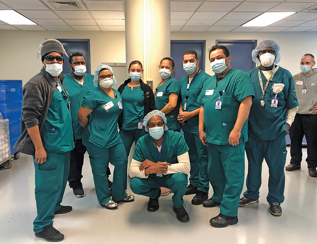 Calvary staff in scrubs