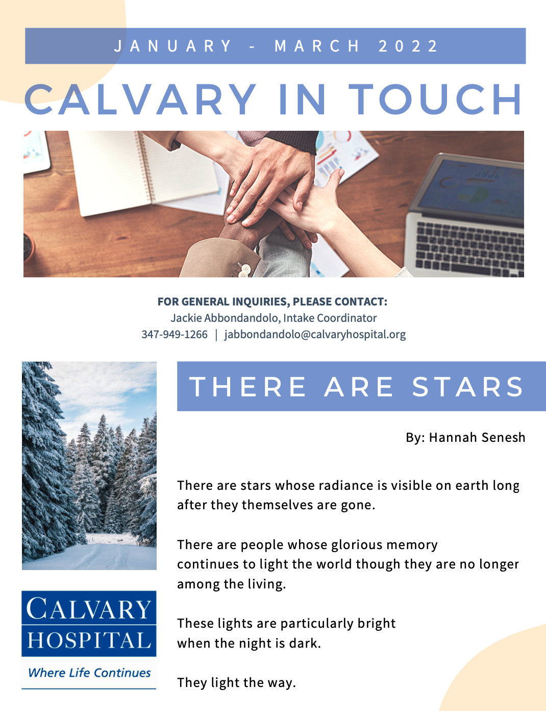 Calvary In Touch Newsletter January - March 2022