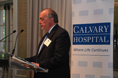 Pictured: John A. Decina, Chairman of the Hospital Board presenting his welcome speech to the guests