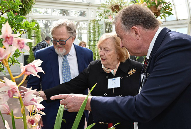 Guests admiring the flowers