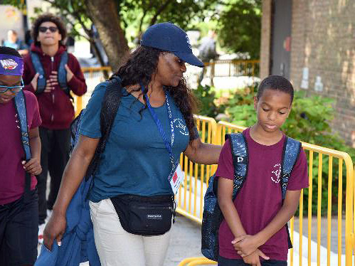 Counselor and camper